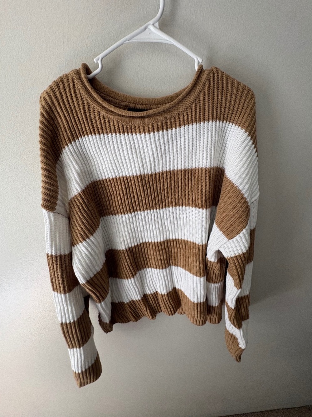 Zesica Brown White Striped Sweater Size XL